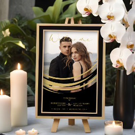 絶妙な黄金の抽象芸術幾何学的な形状写真 ポスター