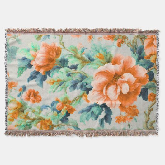 絶妙な黄金色の花と青い緑の葉花 スローブランケット (正面)
