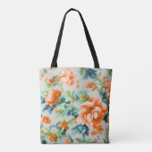 絶妙な黄金色の花と青い緑の葉花 トートバッグ (裏面)