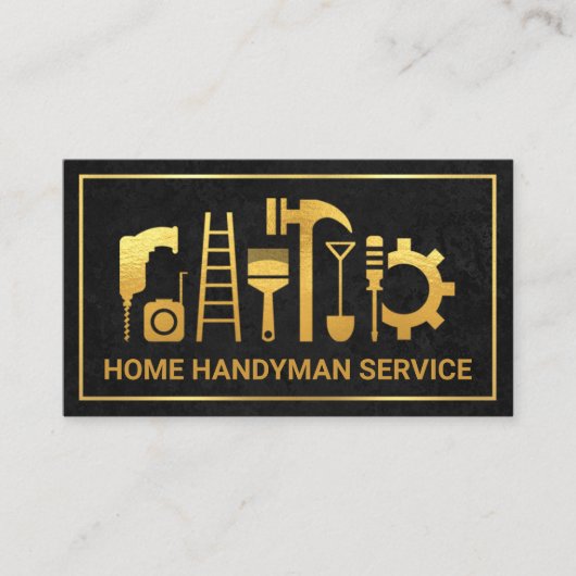 絶妙な黒のテクスチャ金ゴールドフレーム建物 名刺 (正面)