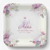 絶妙なMis XVアニョススペインのフローラオーキッドポジス ペーパープレート (正面)