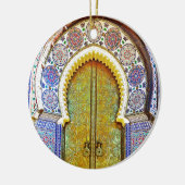 絶妙に詳しいモロッコパターンドア セラミックオーナメント (左)