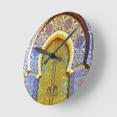 絶妙に詳しいモロッコパターンドア ラウンド壁時計 (傾斜)