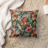 絶妙イタリアンで繊細な緑の花 クッション (ブランケット)