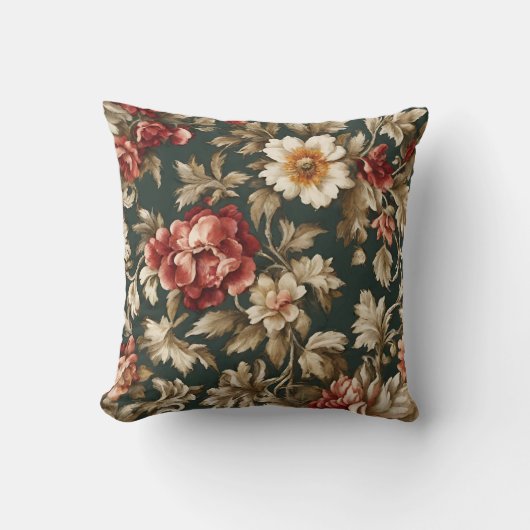 絶妙イタリアンなエレガントヴィンテージ、花 クッション (正面)