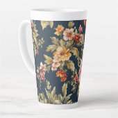 絶妙イタリアンな美しい花柄 カフェラテマグ (左アングル)