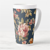 絶妙イタリアンな美しい花柄 カフェラテマグ (右アングル)