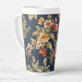 絶妙イタリアンな美しい花柄 カフェラテマグ (左アングル)