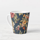 絶妙イタリアンな美しい花柄 カフェラテマグ (左アングル)