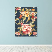 絶妙イタリアンな美しい花柄 キャンバスプリント (インサイチュ (ウッドフロア))