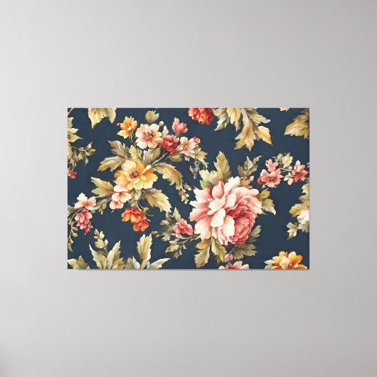 絶妙イタリアンな美しい花柄 キャンバスプリント (正面)