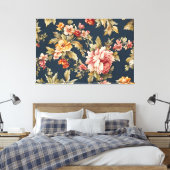 絶妙イタリアンな美しい花柄 キャンバスプリント (インサイチュ (寝室))
