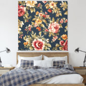 絶妙イタリアンな美しい花柄 キャンバスプリント (インサイチュ (寝室))