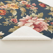 絶妙イタリアンな美しい花柄 シェルパブランケット (3/4)