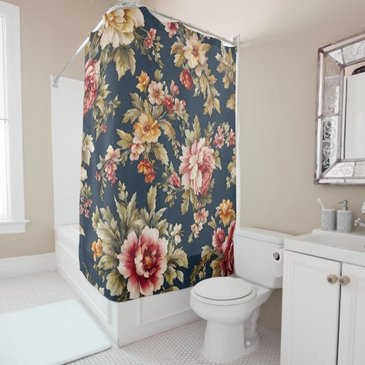 絶妙イタリアンな美しい花柄 シャワーカーテン (インサイチュ)