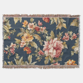 絶妙イタリアンな美しい花柄 スローブランケット