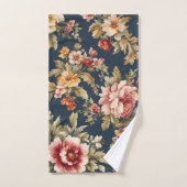 絶妙イタリアンな美しい花柄 バスタオルセット (ハンドタオル)