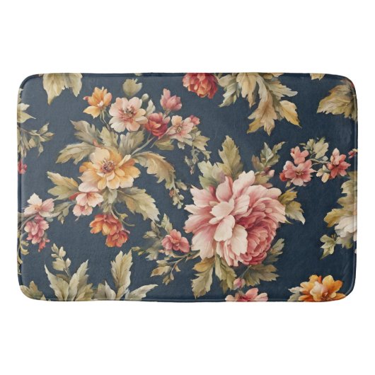 絶妙イタリアンな美しい花柄 バスマット (正面)