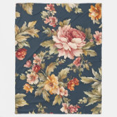 絶妙イタリアンな美しい花柄 フリースブランケット (正面)