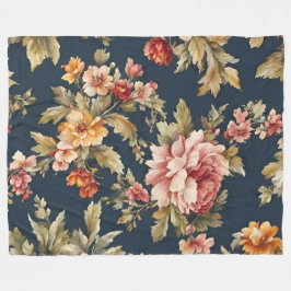絶妙イタリアンな美しい花柄 フリースブランケット