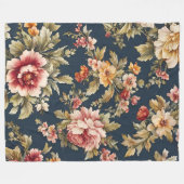 絶妙イタリアンな美しい花柄 フリースブランケット (正面(横))