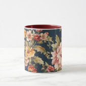 絶妙イタリアンな美しい花柄 マグカップ (中央)