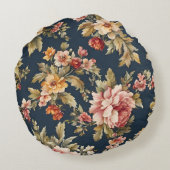 絶妙イタリアンな美しい花柄 ラウンドクッション (裏面)
