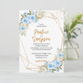 絶妙エレガントな青い結婚花 招待状 (スタンド正面)