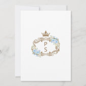 絶妙エレガントな青い結婚花 招待状 (裏面)