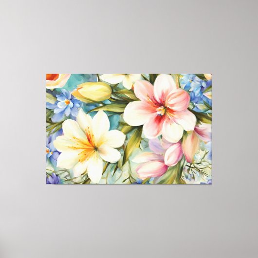 絶妙エレガント春の花。絵を描の キャンバスプリント (正面)