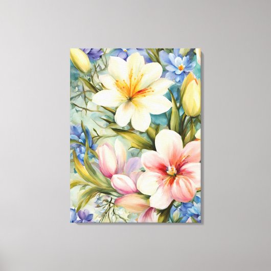 絶妙エレガント春の花。絵を描の キャンバスプリント (正面)