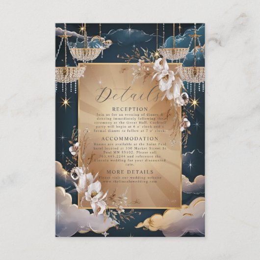 絶妙ゴールデンシャンデリア結婚フローラ エンクロージャーカード (正面)