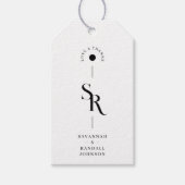 絶妙シックなミニマリストブラック&ホワイトイニシャル ギフトタグ (正面)