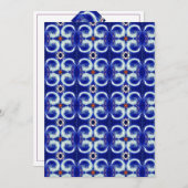 絶妙スワールブルーパターン招待状カード 招待状 (正面/裏面)