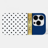 絶妙ソダライトブルーホワイトとブラック水玉模様 Case-Mate iPhoneケース (裏面 (横))