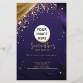 絶妙ダークブルーと金ゴールドチラパーソナライズされたー チラシ (正面)