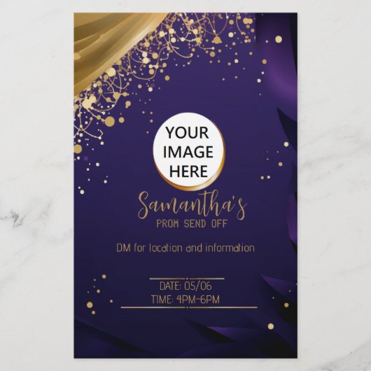 絶妙ダークブルーと金ゴールドチラパーソナライズされたー チラシ (正面)