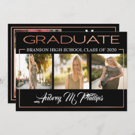 絶妙バラ金ゴールド卒業招待状 招待状