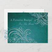 絶妙バロックティール（緑がかった色）ブライダルシャワーレシピカード ポストカード (正面/裏面)