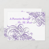 絶妙バロックパープルブライダルシャワーレシピカード ポストカード (正面/裏面)