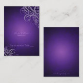 絶妙バロック紫スクロールプレイスカード プレイスカード (正面/裏面)