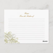 絶妙バロック金ゴールドブライダルシャワーレシピカード ポストカード (裏面)