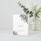 絶妙バロック黒白スクロールプレイスカード プレイスカード (スタンド正面)