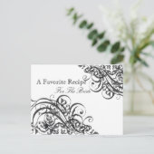 絶妙バロックB&Wブライダルシャワーレシピカード ポストカード (スタンド正面)