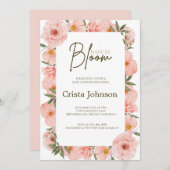 絶妙ピーチフローラベビーシャワー招待状 招待状 (正面/裏面)