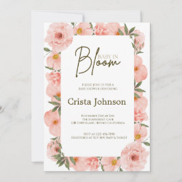 絶妙ピーチフローラベビーシャワー招待状 招待状