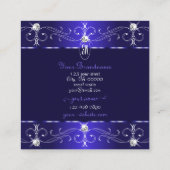 絶妙ブルー王室のオーナメントモノグラ華美ム スクエア名刺 (裏面)