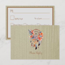 絶妙ボホドリームキャッチャー結婚式RSVP エンクロージャーカード