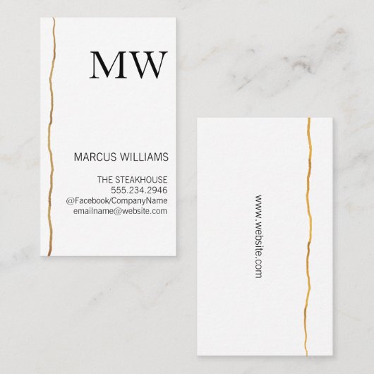 絶妙マーク/お洒落ホワイト 名刺 (正面/裏面)