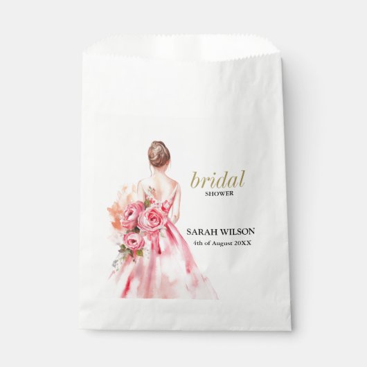 絶妙ミニマルな水の色結婚のブライダルシャワー フェイバーバッグ (正面)